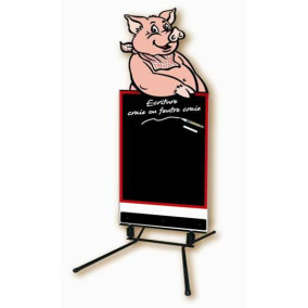 Figurines et chevalet de trottoir