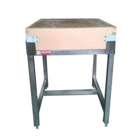 Billots piètement inox, dessus bois