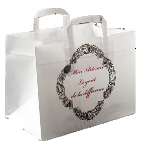 Sacs papier kraft blanc imprimés